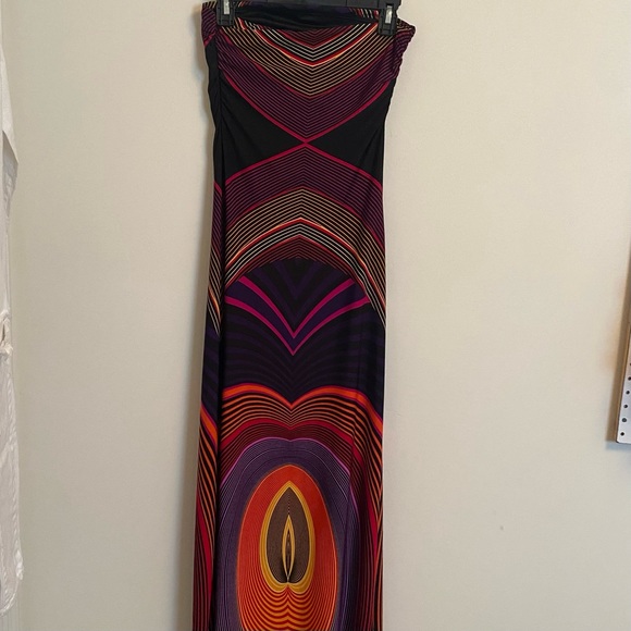 FOREVER 21 Maxi Dress Strapless Multicolor/Pattern Small - Picture 3 of 5